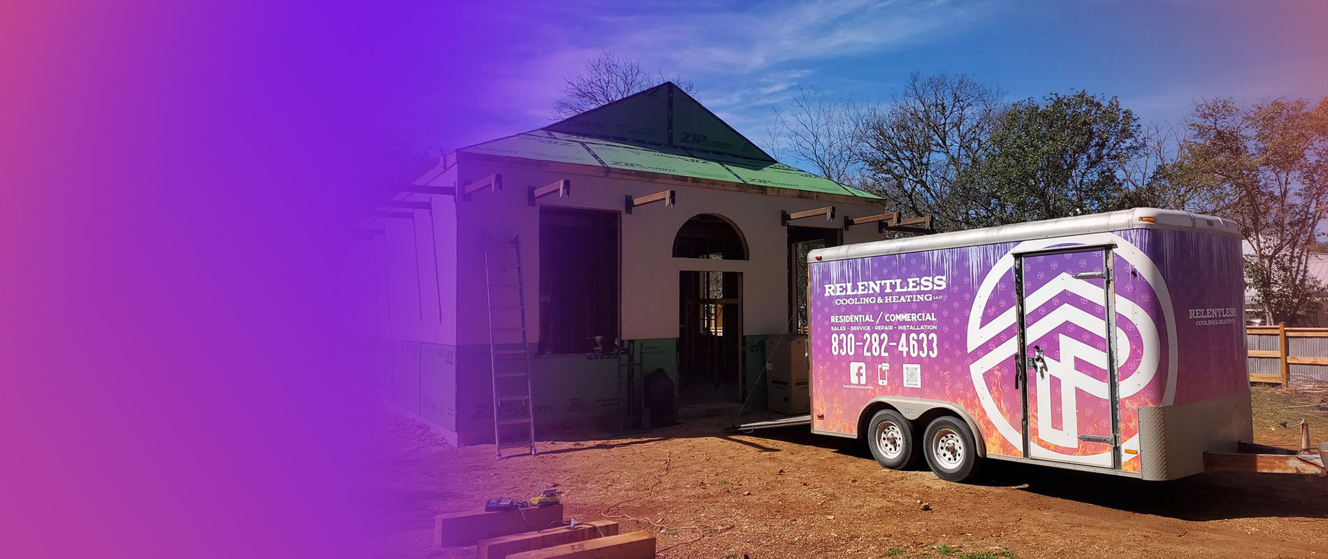 Hvac Trailer On A Job Site
